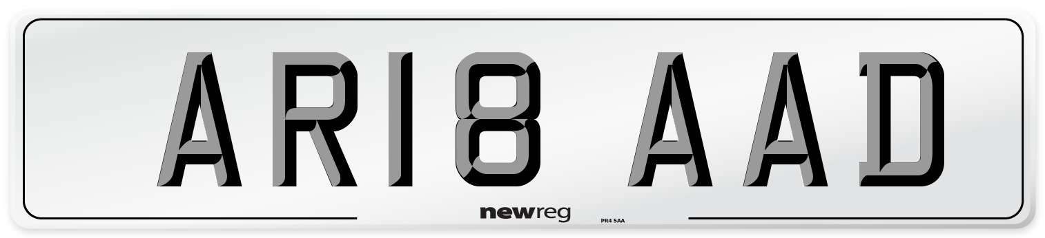 AR18 AAD Number Plate from New Reg